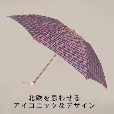 婦人折りたたみ傘　ノルディック　枝(ピンク)槙田商店の傘職人が作る北欧テイストのおしゃれな晴雨兼用傘