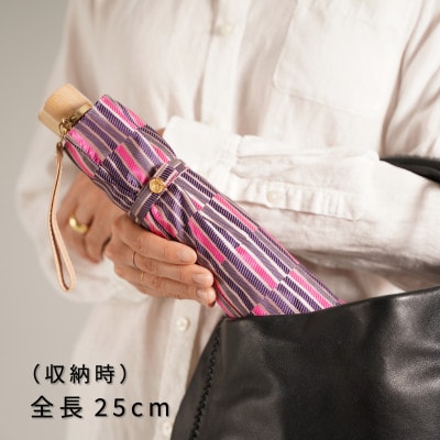 婦人折りたたみ傘　ノルディック　枝(ピンク)槙田商店の傘職人が作る北欧テイストのおしゃれな晴雨兼用傘
