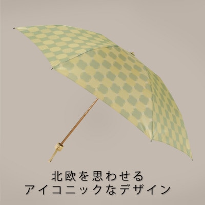婦人折りたたみ傘ノルディック　ドットコラージュ(グリーン)槙田商店の傘職人が作る北欧テイスト日本製傘