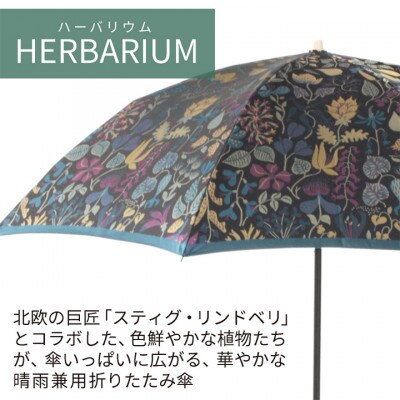 婦人折りたたみ傘 StigL. ハーバリウム(グリーン)　槙田商店の職人が作る日本製の晴雨兼用婦人傘