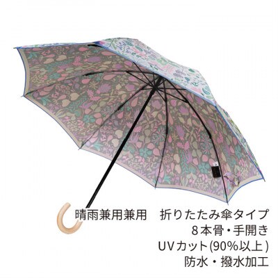 婦人折りたたみ傘 StigL. ハーバリウム(ライトブルー)　槙田商店の職人が作る日本製晴雨兼用傘