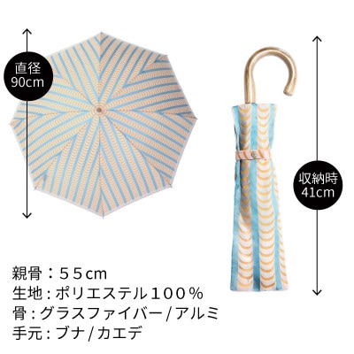 婦人折りたたみ傘 StigL. ドレープ(オレンジ)　槙田商店の職人が作る上品な日本製晴雨兼用婦人傘