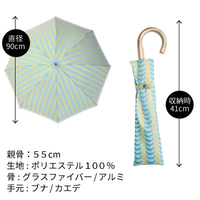 婦人折りたたみ傘 StigL. ドレープ(グリーン)　槙田商店の職人が作る上品な日本製晴雨兼用婦人傘