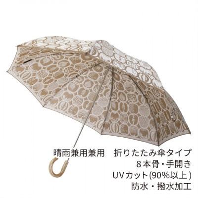 婦人折りたたみ傘 StigL. フルクトラーダ(ゴールド)　槙田商店の職人が作る日本製晴雨兼用婦人傘