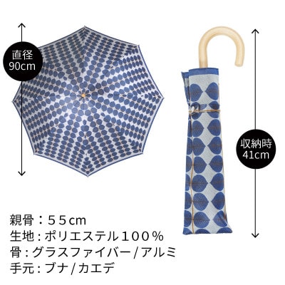婦人折りたたみ傘 StigL. ベルサ(ブルー)　槙田商店の職人が作る上品な日本製の晴雨兼用婦人傘