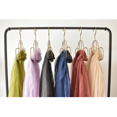 Ramie500 ストール plain khaki　〜極薄麻生地を身に纏う〜