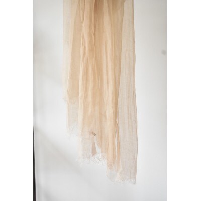 Ramie500 ストール plain beige　〜極薄麻生地を身に纏う〜