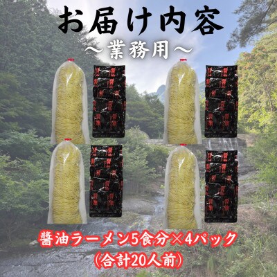 【訳あり】麺好き必見!老舗製麺所「平井屋」の業務用!!醤油ラーメン1袋5食分×4P(合計20食分)