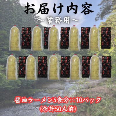 【訳あり】麺好き必見!老舗製麺所「平井屋」の業務用!!醤油ラーメン1袋5食分×10P(合計50食分)