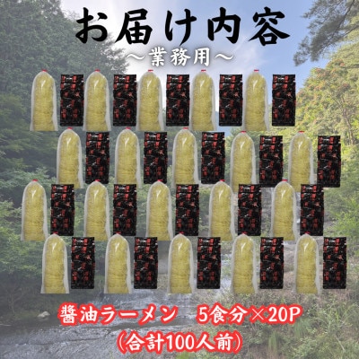 【訳あり】麺好き必見!老舗製麺所「平井屋」の業務用!醤油ラーメン1袋5食分×20P(合計100食分)