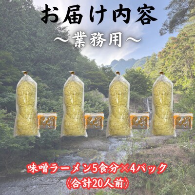 【訳あり】麺好き必見!老舗製麺所「平井屋」の業務用!!味噌ラーメン1袋5食分×4P(合計20食分)