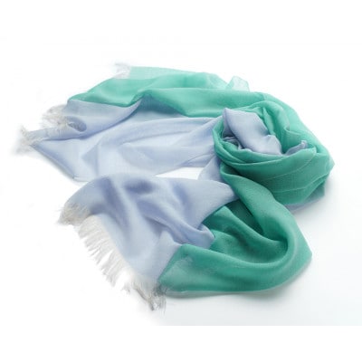 【KASANE】日本製天然素材手洗い可　二重織ウールガーゼストール　(小栗色)