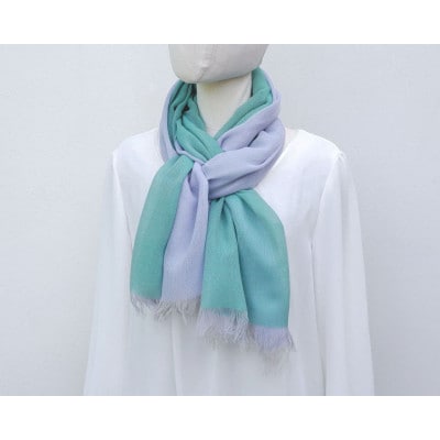 【KASANE】日本製天然素材手洗い可　二重織ウールガーゼストール　(小栗色)