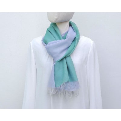 【KASANE】日本製天然素材手洗い可　二重織ウールガーゼストール　(小栗色)