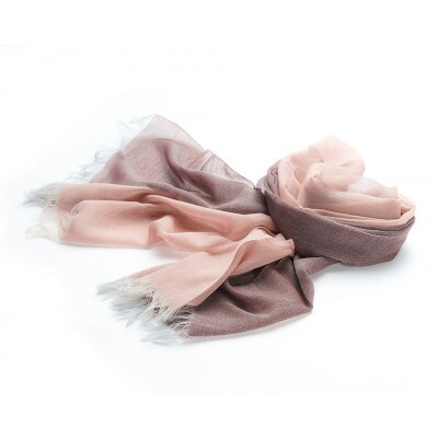 【KASANE】日本製天然素材手洗い可　二重織ウールガーゼストール　(小豆色)