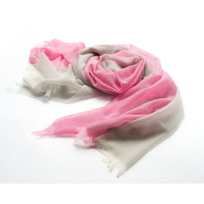 【KASANE】日本製天然素材手洗い可　二重織ウールガーゼストール　(雪の下)