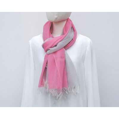 【KASANE】日本製天然素材手洗い可　二重織ウールガーゼストール　(雪の下)