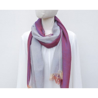 【KASANE】日本製天然素材手洗い可　二重織ウールガーゼストール　(白躑躅)