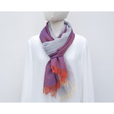 【KASANE】日本製天然素材手洗い可　二重織ウールガーゼストール　(白躑躅)