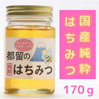 都留のはちみつ(ケンポナシ・ミズキ・クリ)170g　国産はちみつ