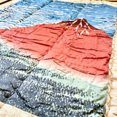 数量限定!!職人さんが作った綿肌掛けふとん　葛飾北斎　冨嶽三十六景　凱風快晴柄　春夏秋用掛け布団　