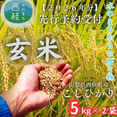 【先行予約受付】山梨県西桂町産 富士山麓「水のまち」の令和8年産こしひかり合計10kg玄米5kg×2