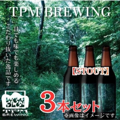 黒ビール好きにおすすめ!富士山麓仕込みのクラフトビールTPM BREWING【STOUT】3本セット