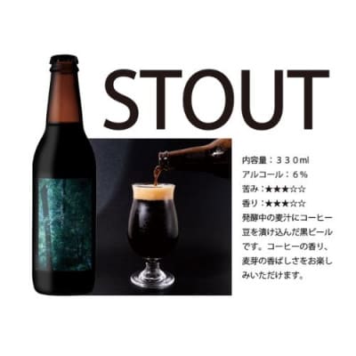 黒ビール好きにおすすめ!富士山麓仕込みのクラフトビールTPM BREWING【STOUT】6本セット