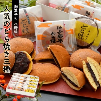 【復興支援】八野田人気の「どら焼き」3種セット　計15個