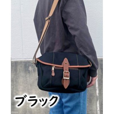 【ブラック】oxtos 帆布ショルダーバッグ HPS-12000