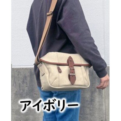 【アイボリー】oxtos 帆布ショルダーバッグ HPS-12000