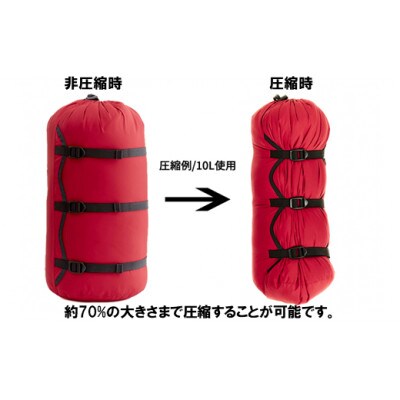 【レッド】oxtos NEW透湿防水コンプレッションバッグ 12L