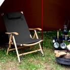 【ナチュラル×ブラック】oxtos(オクトス) 焚き火 リクライニングウッドチェア OX-095