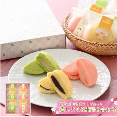 【復興支援】蒸し どら焼き  3種 10個セット (つぶあん・りんご・ゆず)