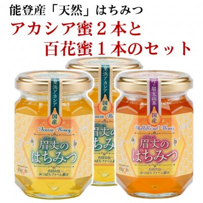 能登産天然はちみつ『アカシア蜂蜜2本&百花蜂蜜』セット