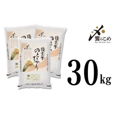 石川県産　能登米のとひかり　30kg(10kg×3袋)　白米【令和4年産】