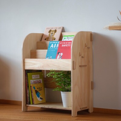 ブックシェルフ(無塗装)　国産ヒノキ　こども　MDF