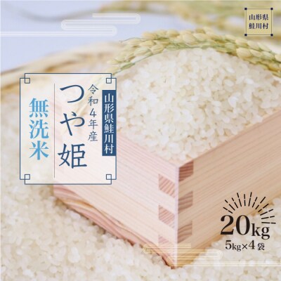 人気超歓迎 送料無料 山形県産 つや姫 無洗米 精米 20kg(5kg×4袋)の