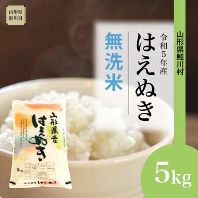 令和5年産 鮭川村 はえぬき 【無洗米】 5kg (5kg×1袋)