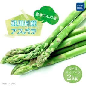 【農家さん応援!!】 鮭川村産 アスパラガス 規格外サイズ MIX 2kg