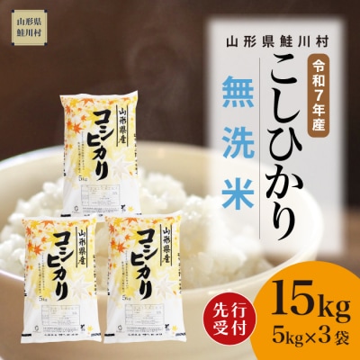 ＜7年産米先行受付＞令和7年11月中旬発送 こしひかり【無洗米】15kg(5kg×3袋)