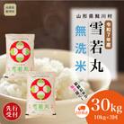 ＜R7年産米受付＞令和8年1月中旬配送開始 雪若丸【無洗米】30kg定期便(10kg×3回)鮭川村