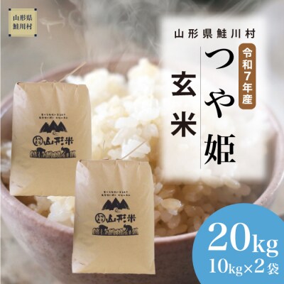 ＜令和7年産米＞特別栽培米 つや姫【玄米】20kg(10kg×2袋) ＜配送時期指定可＞ 鮭川村