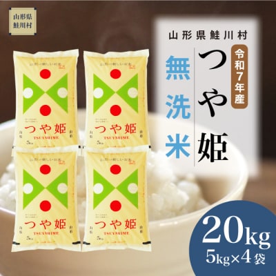 ＜令和7年産米＞特別栽培米 つや姫【無洗米】20kg(5kg×4袋) ＜配送時期指定可＞ 鮭川村