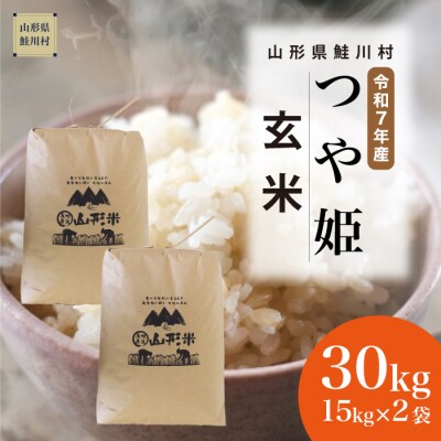＜令和7年産米＞特別栽培米 つや姫【玄米】30kg(15kg×2袋) ＜配送時期指定可＞ 鮭川村