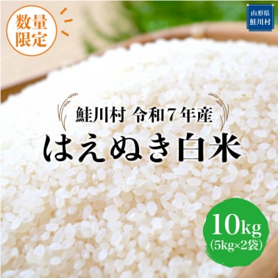 ★数量限定★令和7年産 はえぬき【白米】10kg(5kg×2袋)＜配送時期指定可＞鮭川村