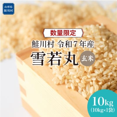 ★数量限定★令和7年産 雪若丸【玄米】10kg(10kg×1袋)＜配送時期指定可＞鮭川村