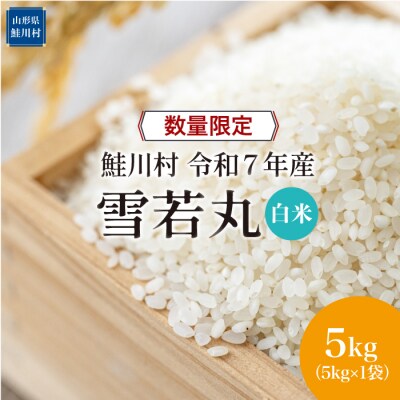 ★数量限定★令和7年産 雪若丸【白米】5kg(5kg×1袋)＜配送時期指定可＞鮭川村