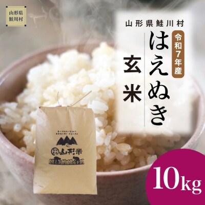 ★数量限定★　令和7年産　山形県産　はえぬき【玄米】10kg(10kg×1袋)鮭川村
