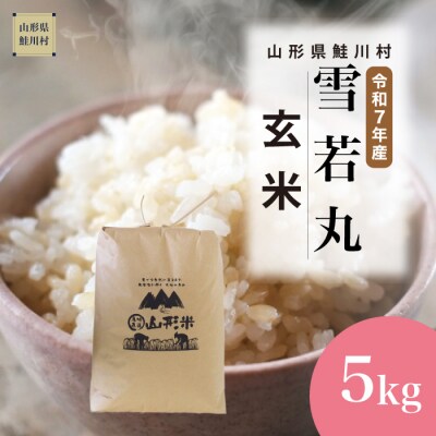 ★数量限定★　令和7年産　山形県産　雪若丸【玄米】5kg(5kg×1袋)鮭川村